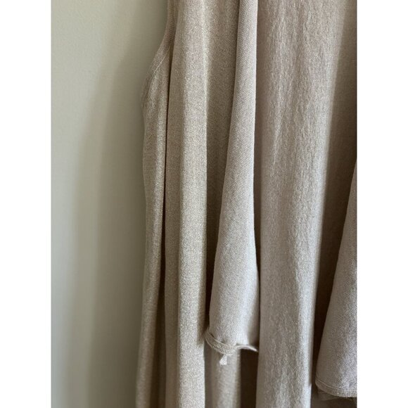 Boston Proper Sparkle Gold Open Shoulder Open Cardigan Vest Sweater Size Small - Picture 3 of 12